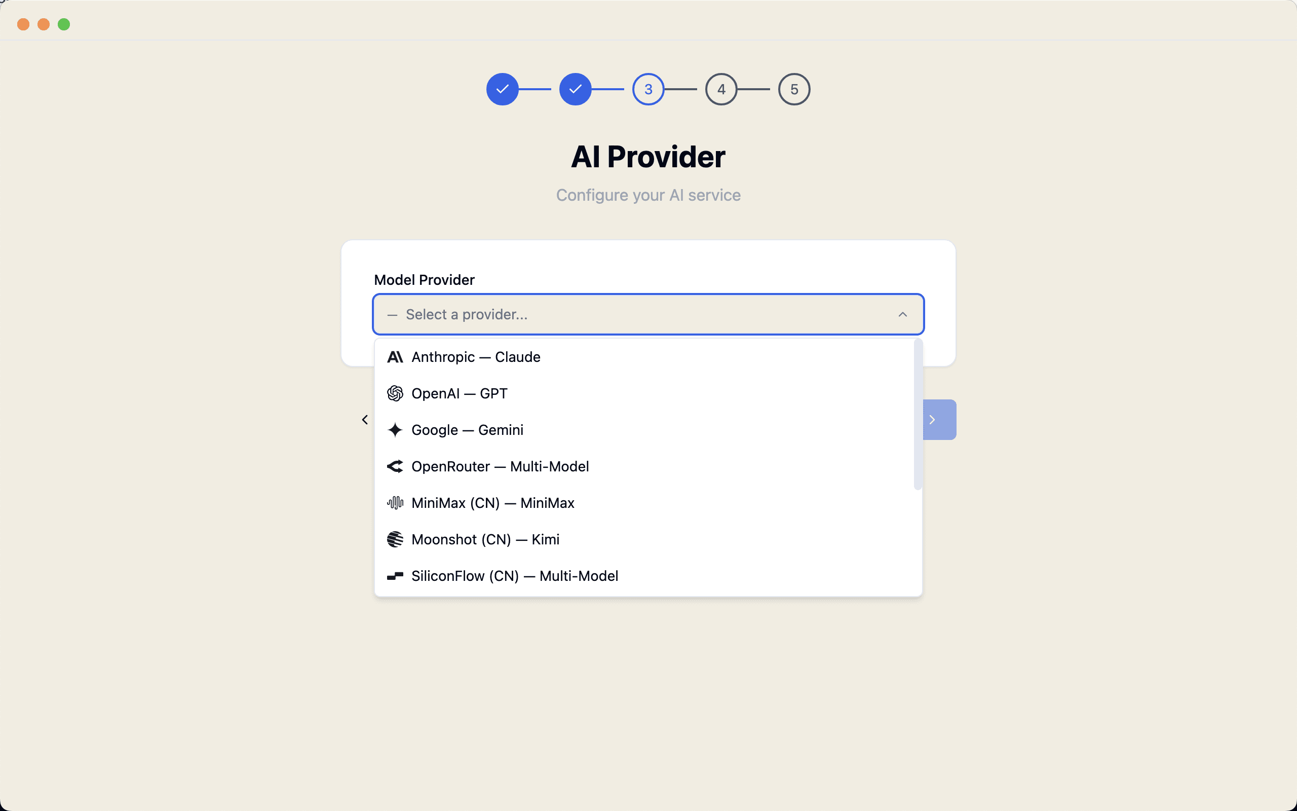 AI provider configuration in YourClaw Pro