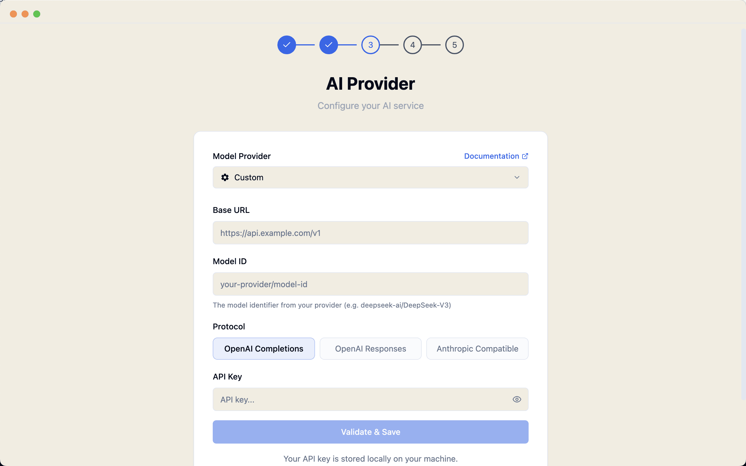 Model provider setup details in YourClaw Pro